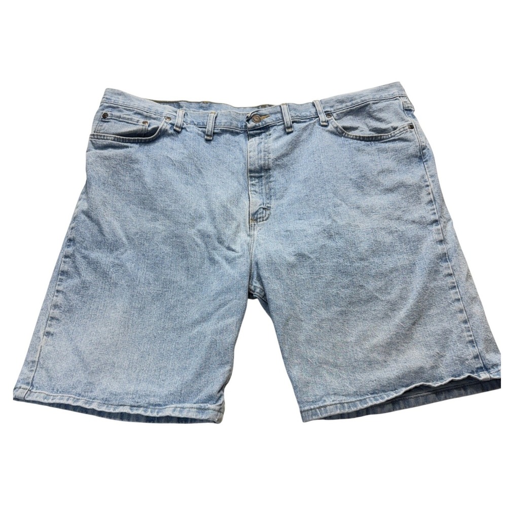 Wrangler Relaxed Fit Denim Jorts Shorts Men's 48 Light Wash Carpenter Jorts